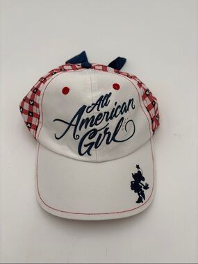 Disney Minnie Mouse Girls "All American Girl" White Red and Blue Baseball Cap